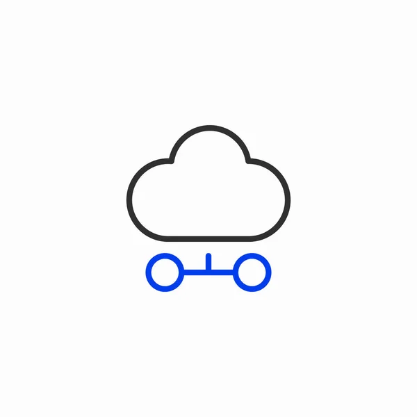 Cloud Data Storage Icono Web — Vector de stock