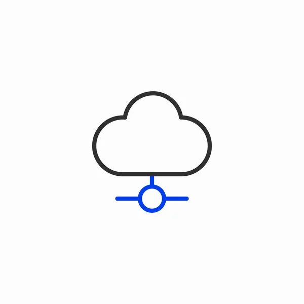 Web Symbol Für Cloud Datenspeicherung — Stockvektor