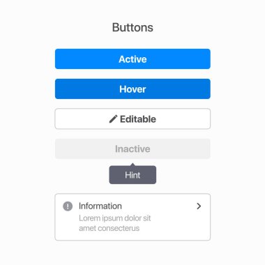 UI Buttons Kit arayüz şablonu