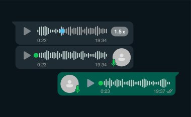  Sesli Mesaj Mesajı Sohbet UI kipi Koyu