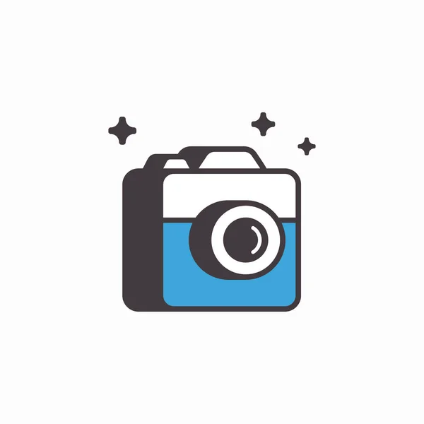 Photo Camera Media Icon Colored — Stock Vector
