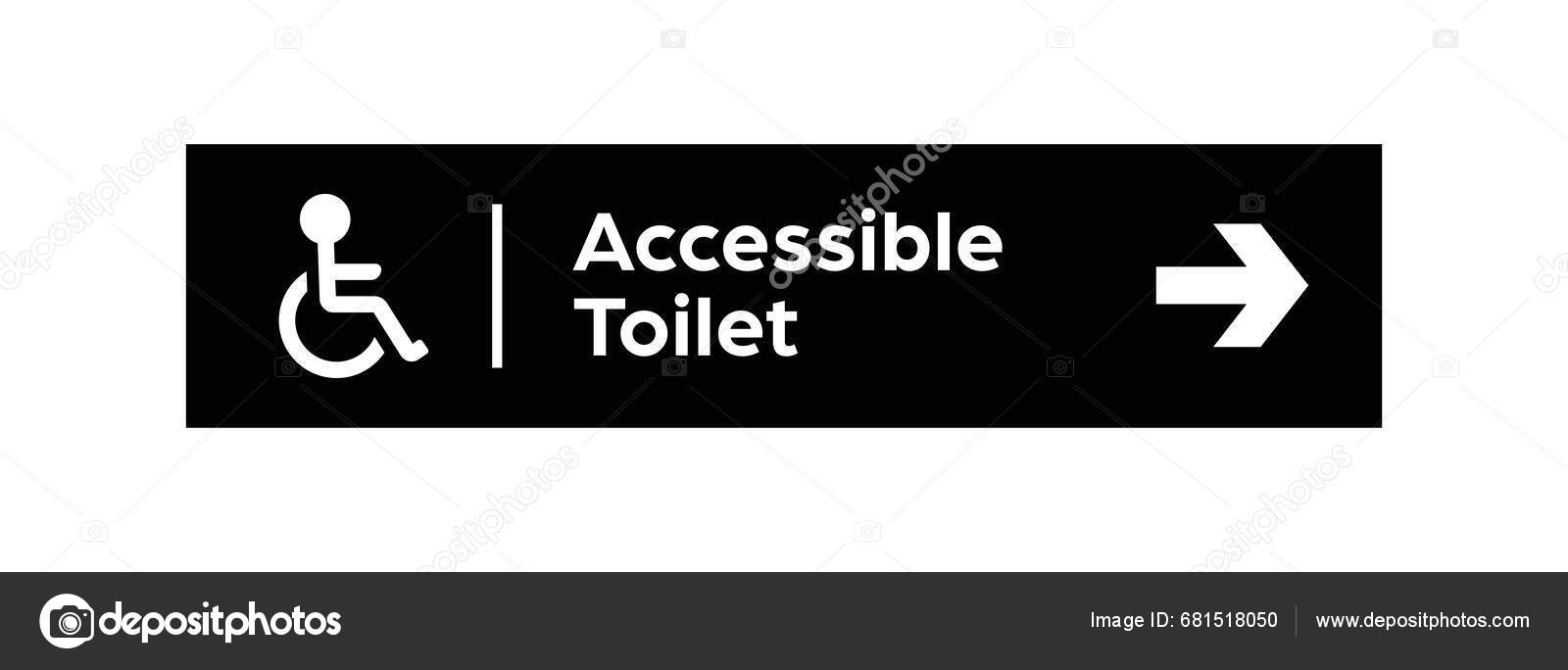 Accessible Toilet Wayfinding Sign Label Stock Vector by