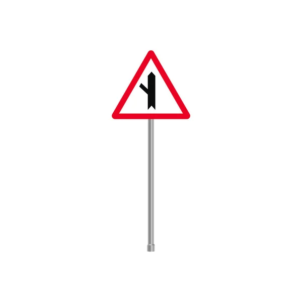 道路標識の左フォーク — ストックベクタ