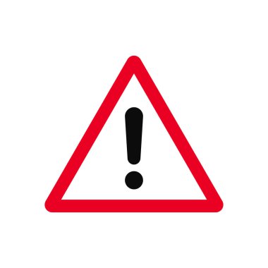 Red Warning Exclamation Point Sign Traffic Sign clipart