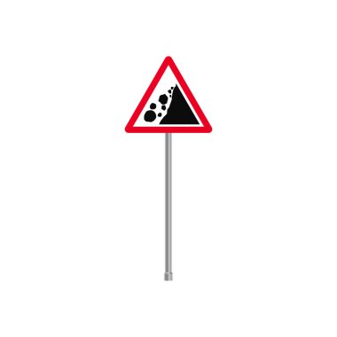 Sağ taraftaki trafik işaretinde heyelan