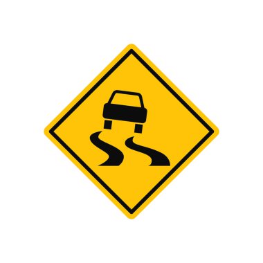 Kaygan Yol Trafik İşareti Vektörü