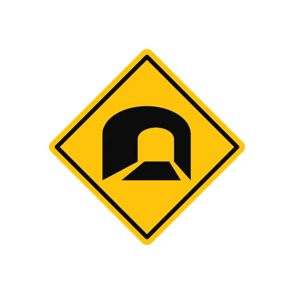 Tunnel Voraus Verkehrszeichenvektor — Stockvektor