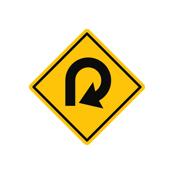Turn Sign Traffic Vector — Vetor de Stock