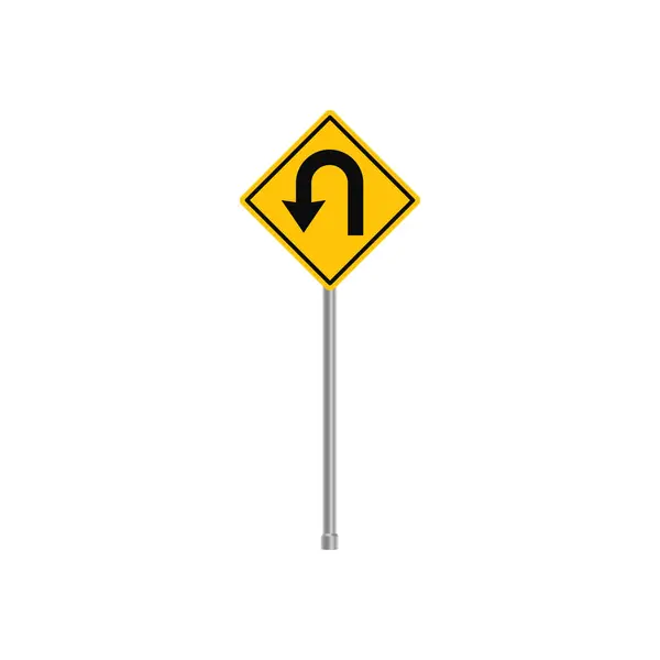 stock vector U Turn to Left Traffic Sign