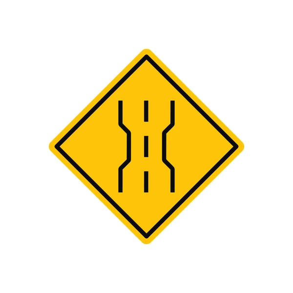 窄桥或行人过路交通标志 — 图库矢量图片