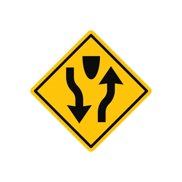 Geteilte Autobahn Führt Verkehrszeichen — Stockvektor