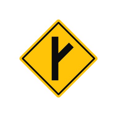 Right Fork in Road Sign clipart