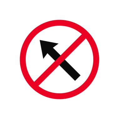 No Left Diagonal Turn Prohibited Traffic Sign clipart