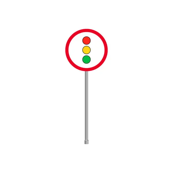 Trafik Işığı Öndeki Yol Şareti Vektör Grafikler