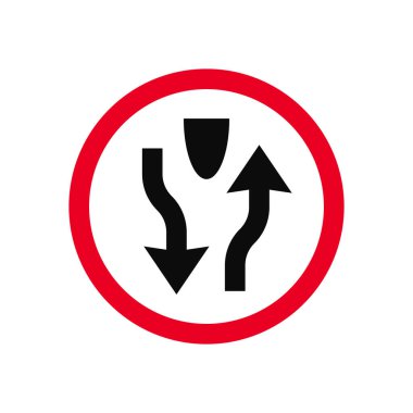 Divided Highway Begins Traffic Sign clipart