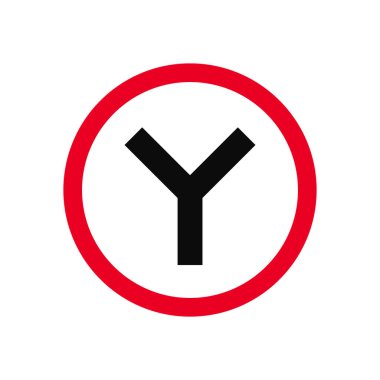 Y Kavşağı Trafik İşareti Vektörü