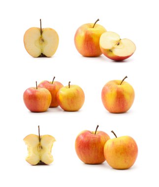 elma dilimleri beyaz arkaplan