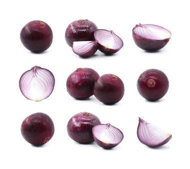 kırmızı soğan dilimi beyaz arkaplan