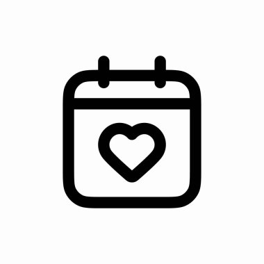 takvim kalp aşk simgesi işareti