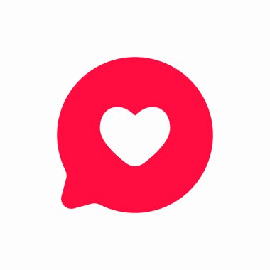 Konuşma kabarcığı kalp aşk simgesi