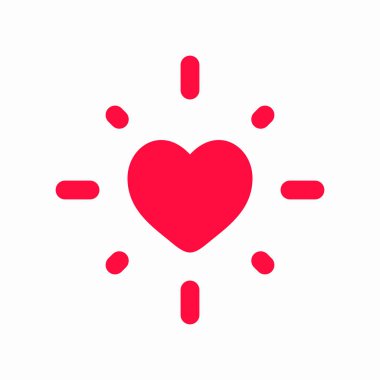 Parlak kalp aşk ikonu