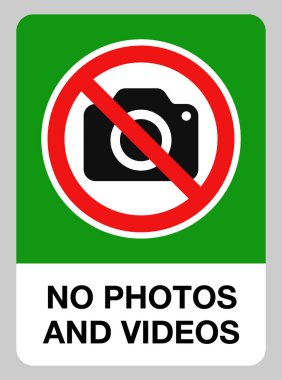  No Photos And Videos Public Sign Vector clipart