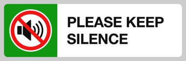  Lütfen Sessiz Ol Kamu İşareti Vektörü