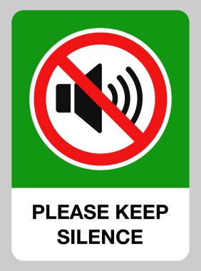  Please Keep Silence Public Sign Vector clipart