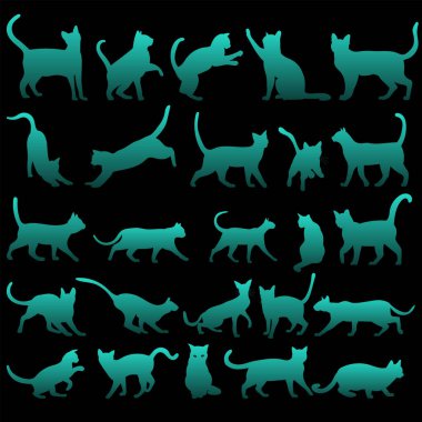 Kedi Silueti Hayvanları Ayarla