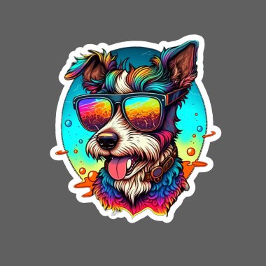 smiley dog wearing cute glasses