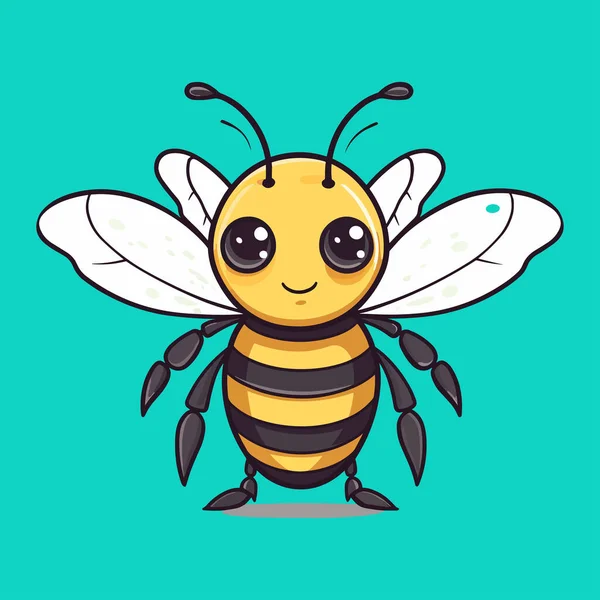 可爱的纯黄夹克蜜蜂 — 图库矢量图片