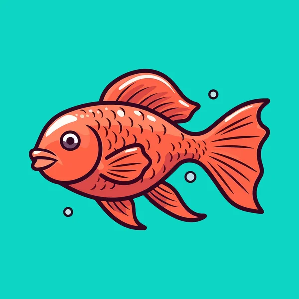 Bela Ilustração Decorativa Peixes Peixes Ornamentais — Vetor de Stock