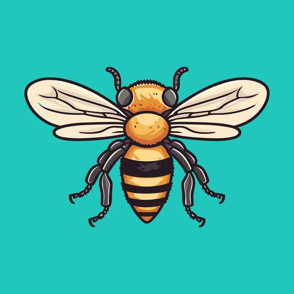 フラットなデザインでミツバチ — ストックベクタ