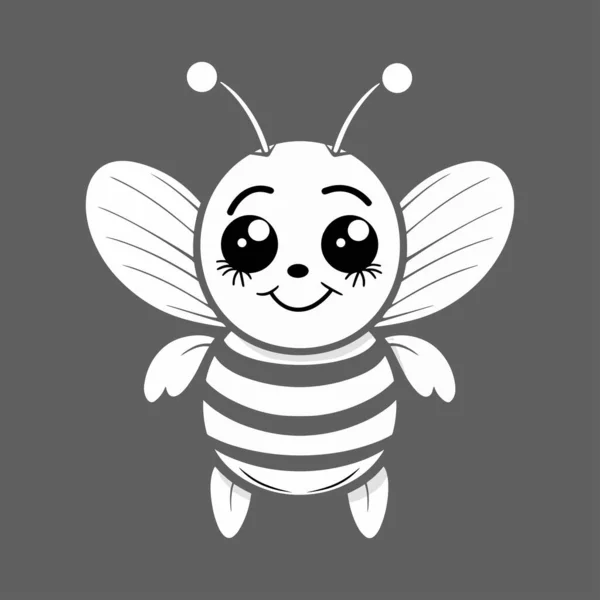 黑色背景上漂亮的蜜蜂设计 — 图库矢量图片