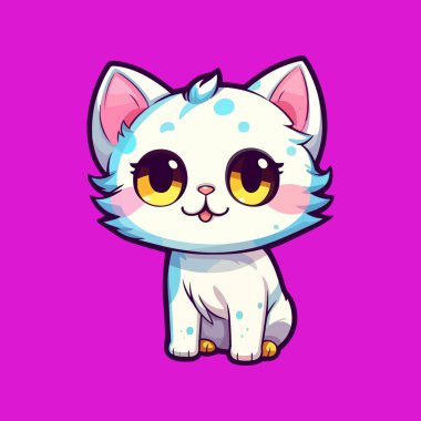 Süper sevimli kawaii leetchi kedi