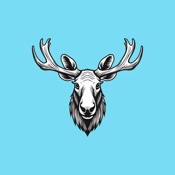 Deer Logo Simple Minimalist Line Art — Stock Vector