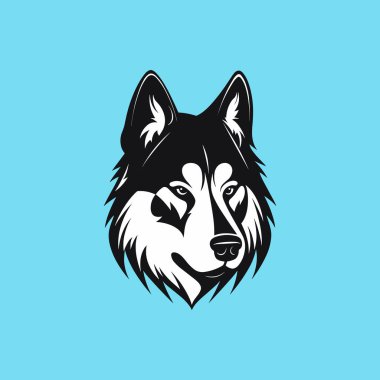 Akita köpek yüzü, izole vektör çizimi