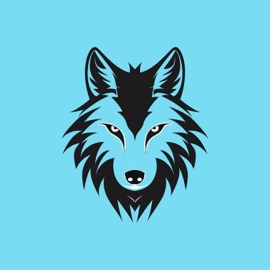 Temiz, modern kurt logosu basit, minimal hayvan.