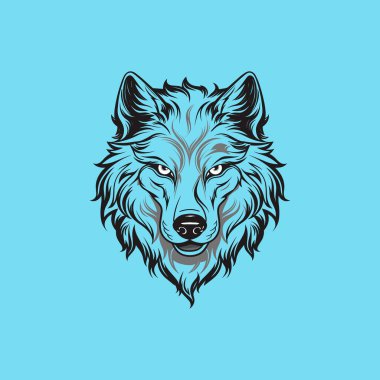 Güzel kurt dövmesi, vektör kurt kafası.