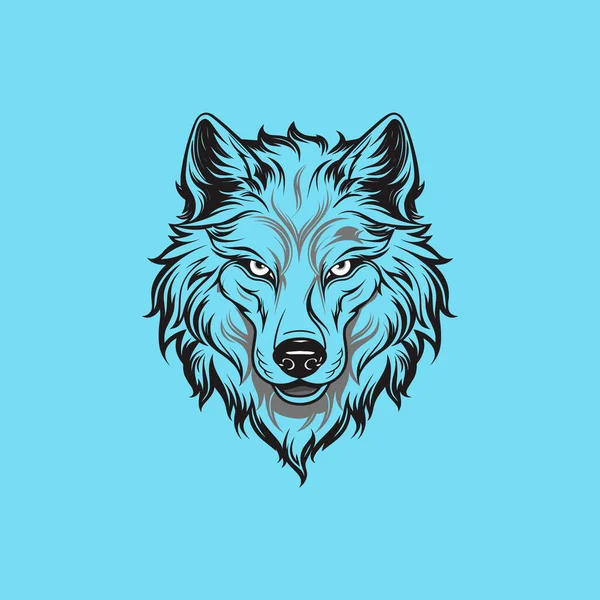 美しいオオカミの入れ墨ベクトル狼の頭 — ストックベクタ