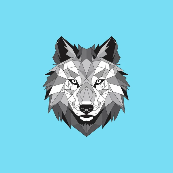 イラスト イラスト 多角形のオオカミ頭 — ストックベクタ