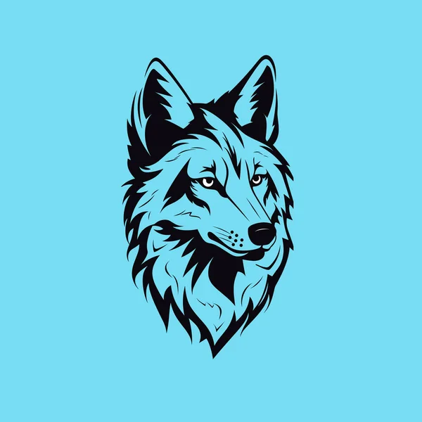 Minimal Modernes Wolf Logo Schwarz — Stockvektor