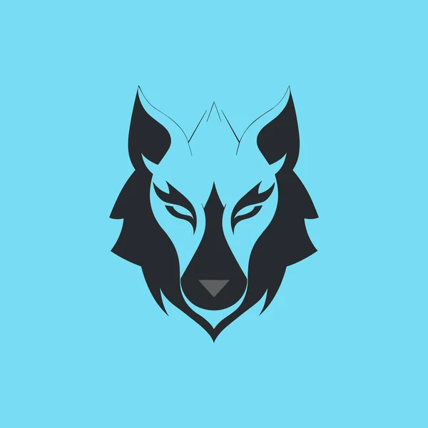 Einfaches Wolfskopfvektor Logo Konzept — Stockvektor