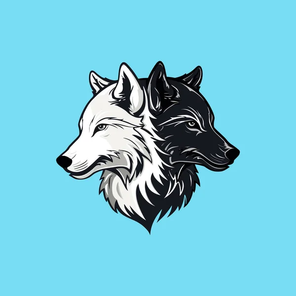 Zwei Wolf Egame Logo Design — Stockvektor