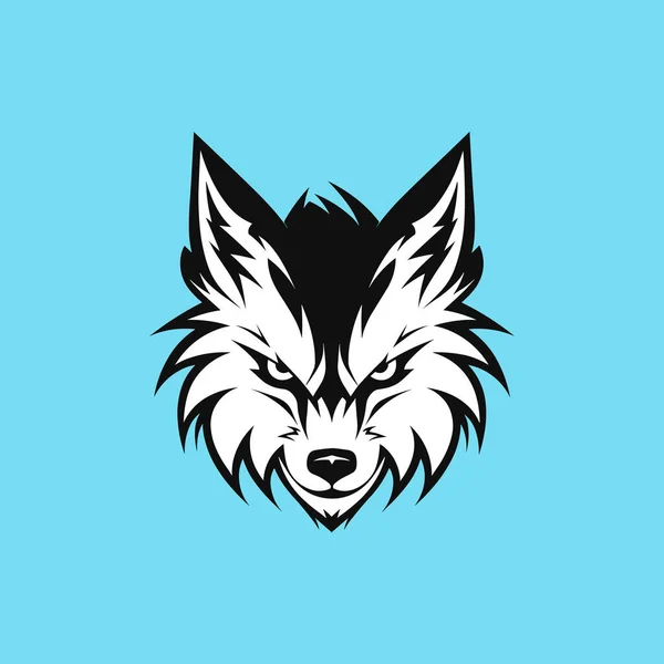 Wolf Head Icon Logo Flat Design Vector — Stockvektor