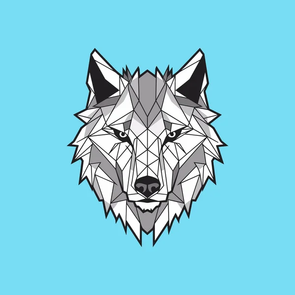 狼頭のアイコン 三角形 — ストックベクタ