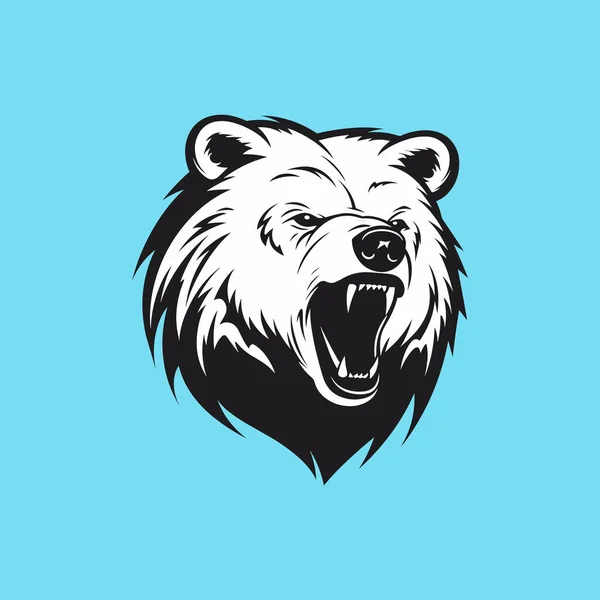 Urso Animal Cabeça Mascote Esporte Vetor —  Vetores de Stock