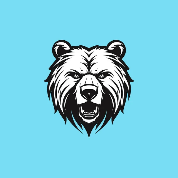 Urso Cabeça Logotipo Ícone Desenhos Vetor Ilustração — Vetor de Stock