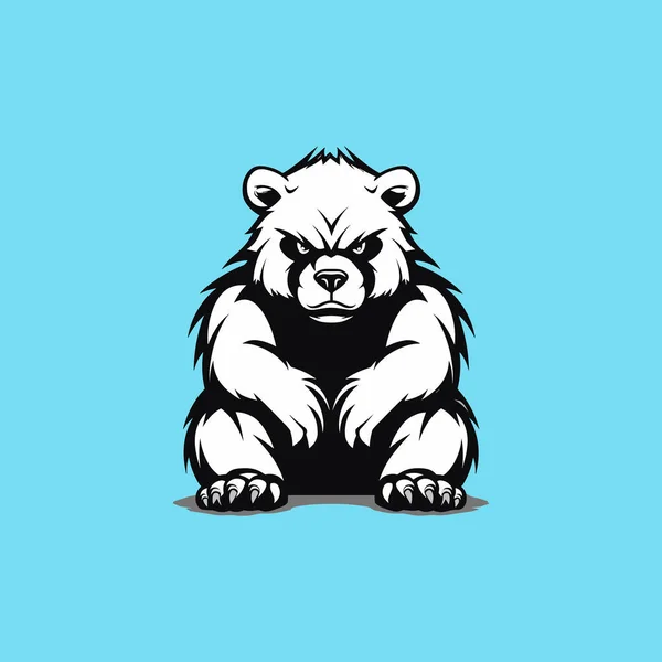 Μαύρο Αρκουδάκι Απεικόνιση Κάθεται — Διανυσματικό Αρχείο