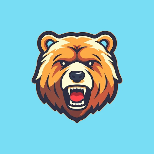 Grizzly Bear Logo Mascot Vector Design — Stock vektor